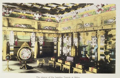 The interior of the Iyemitsu Temple at Nikko, c.1880 by Japanese Photographer
